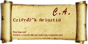 Czifrák Arisztid névjegykártya